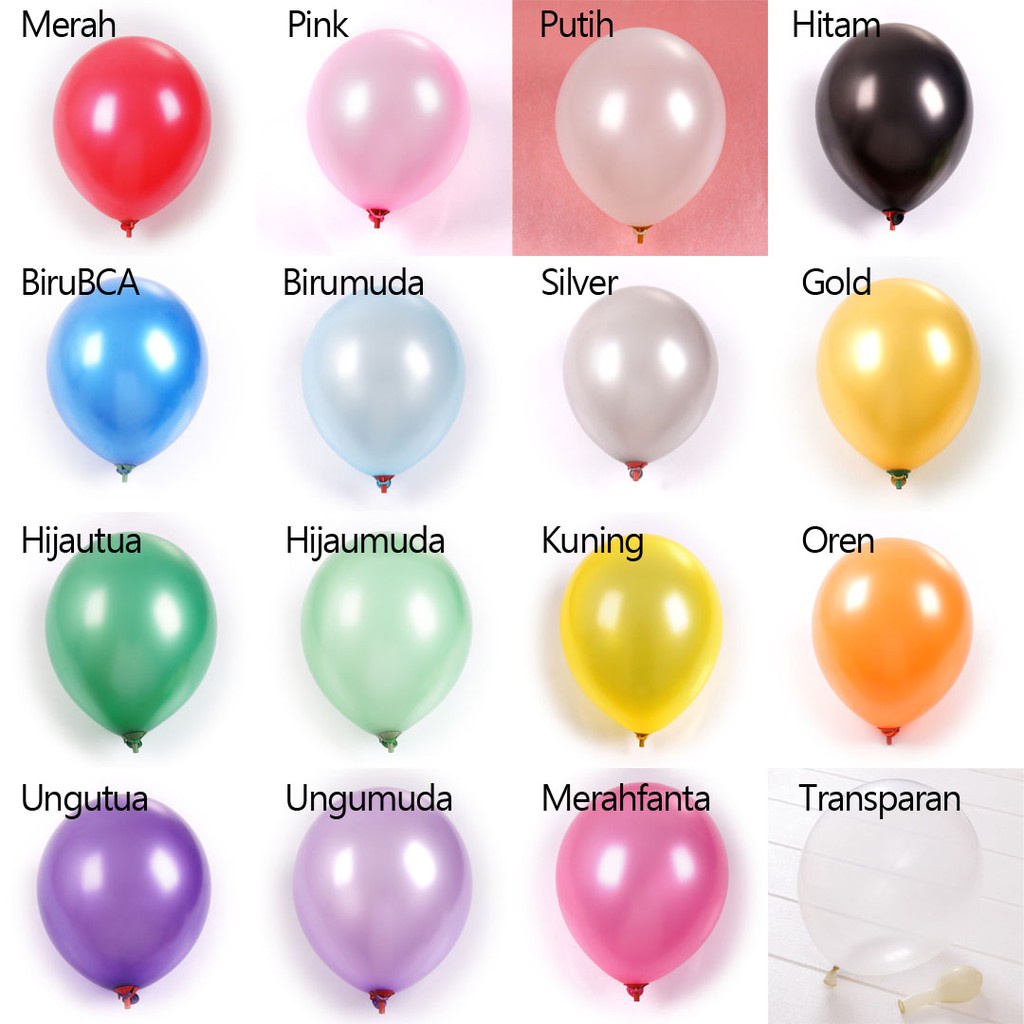 Balon Latex Metallic Ukuran 12 Inc High Quality Balon Ulang Tahun Warna Warni Balon Metalik Balon Huruf