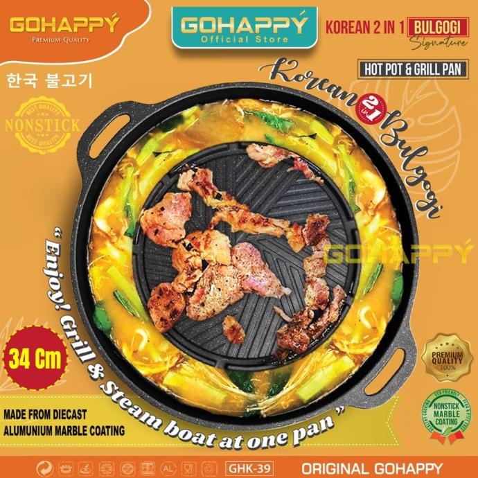 GRILL PAN ALAT GRILL PAN MOOKATA BULGOGI 2 IN 1 PREMIUM GRILLER GO HAPPY EL09I09A82L