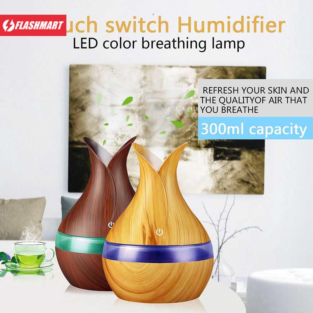 Flashmart Air Humidifier Aromatherapy Oil Diffuser Wood 300ml - YX-188