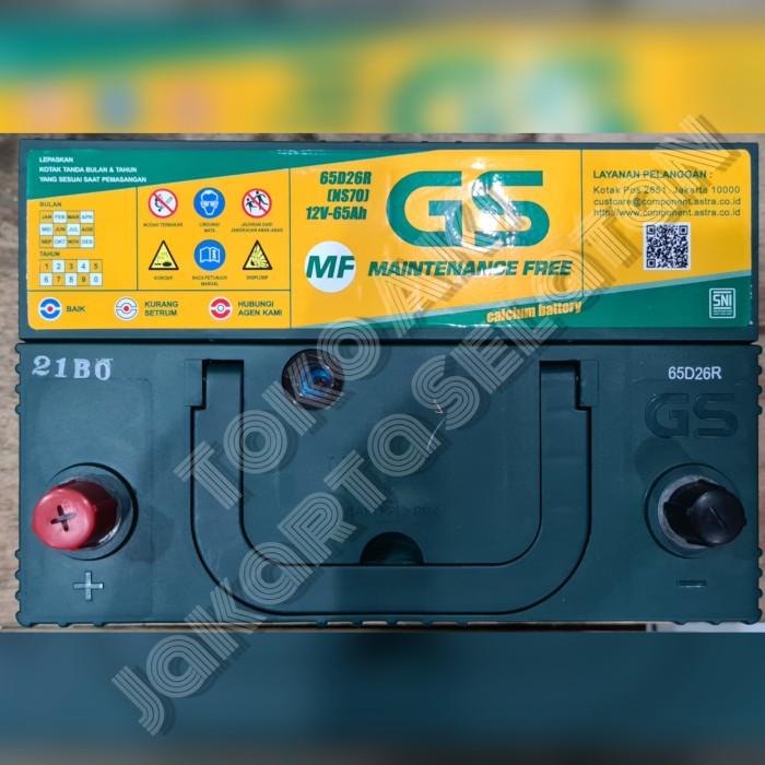 Aki Mobil GS MF NS70 / 65D26R / 95D26R 12V 65Ah Original Astra 100%