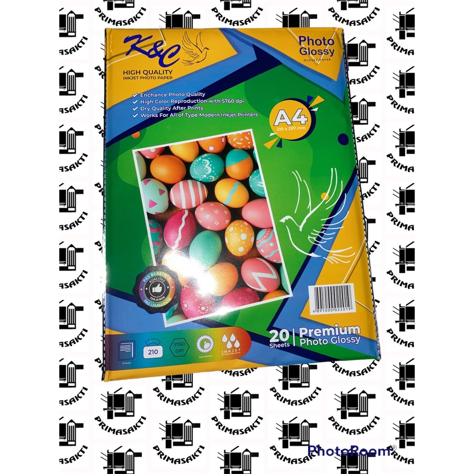 

Glossy Photo Paper A4/210 gram 20 sheet K&C