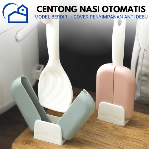 Tempat Sendok Nasi / Tempat Centong Nasi Penutup Otomatis Anti Debu 20022