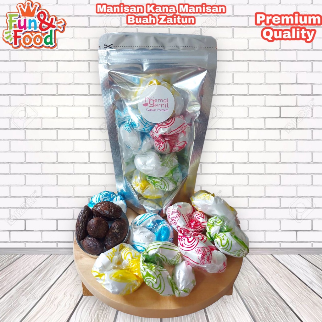 

Manisan Kana Manisan Buah Zaitun Biji Kamlam Olive Candy Kualitas Premium