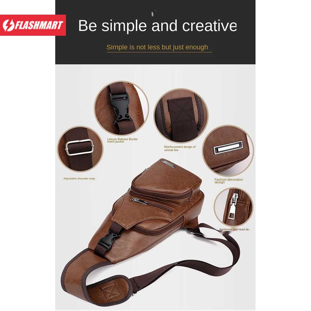 Flashmart Tas Selempang Crossbody Sling Bag dengan Slot USB - T002