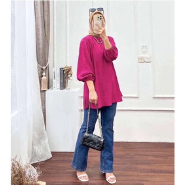 KAOS RIB CLARISA | KAOS RIB POLOS | TUNIK KAOS RIB