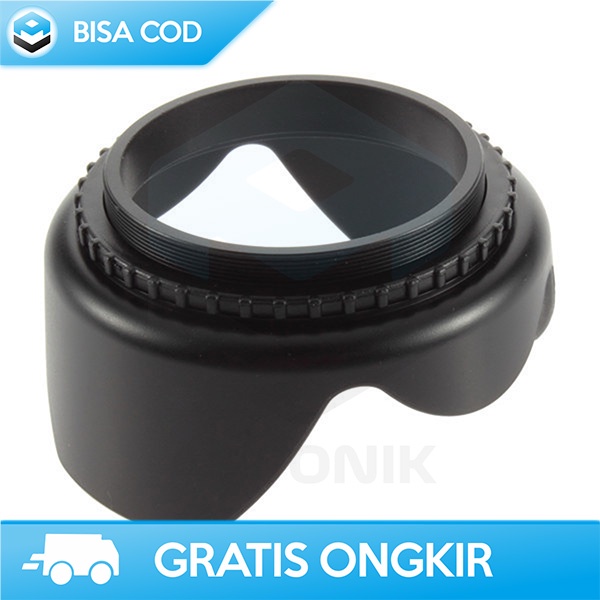 LENS HOOD UNTUK KAMERA 58MM BAHAN PLASTIK KUALITAS TINGGI - BLACK