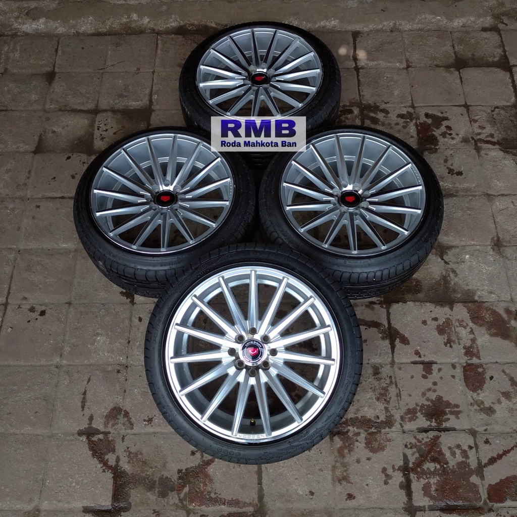 VELG MOBIL RACING TYPE VOSSEN MODEL JARI JARI RING 17 + BAN 205 45 R17 JAZZ MOBILIO BALENO CITY AVAN