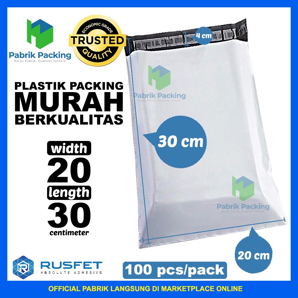 

Polymailer Ekonomis / Plastik Packing Online Shop Putih 20x30 /PACK