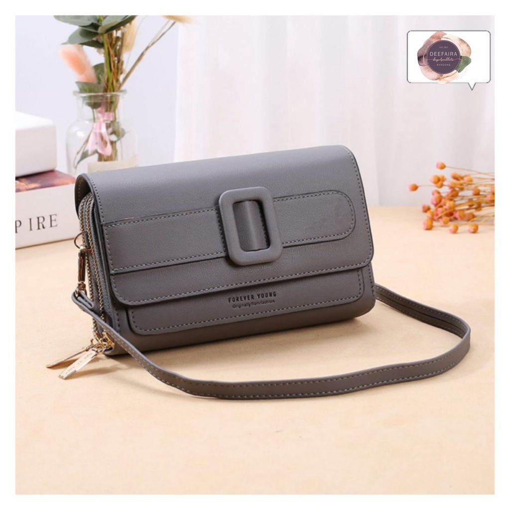 Tas Selempang Shoulderbag Wanita Model Ring Kotak Bahan Kulit Sintetis