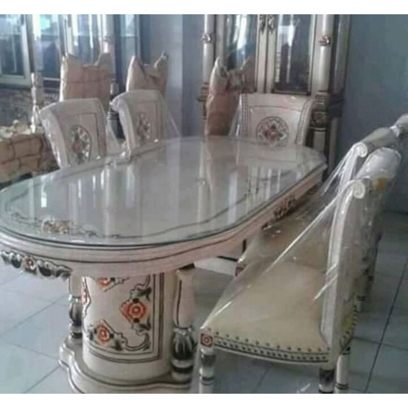 meja makan gendong kursi salina kayu jati/kursi makan salina  jati jepara