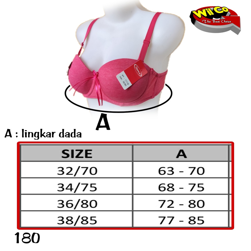 K180 - BRA/BH WANITA SOREX BUSA TIPIS ADA KAWAT DUA PENGAIT SIZE 34-38 CUP A