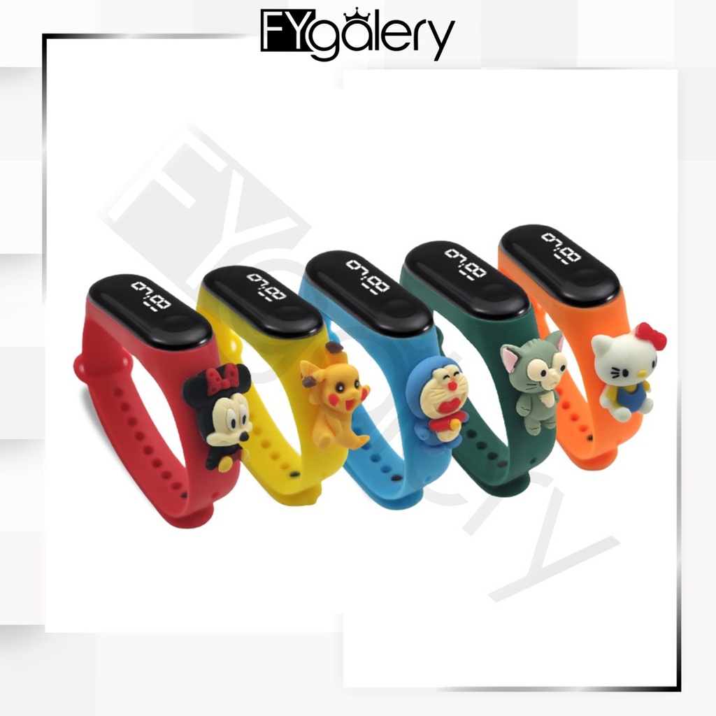 FYGALERY J176 Jam Tangan Anak Karakter Jam Anak LED Elektronik Motif Kartun