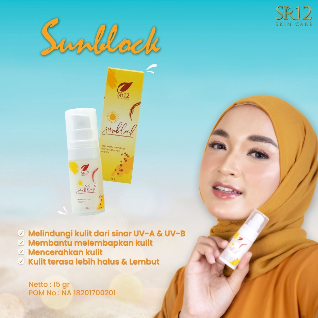 SR12 SUNBLOCK / SUNBLOCK SPF 30++ / SUN BLOCK WAJAH BPOM