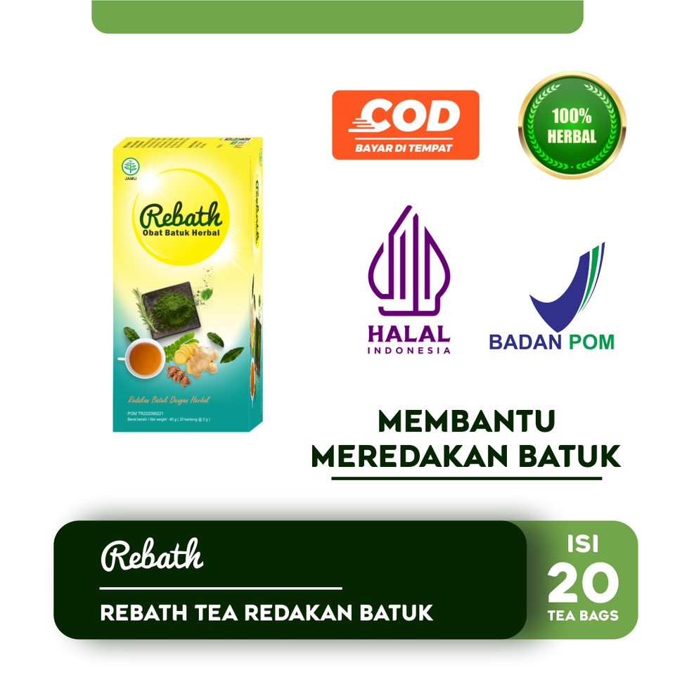 

Rebath Obat Batuk Herbal Teh Redakan Batuk isi 20 teabag