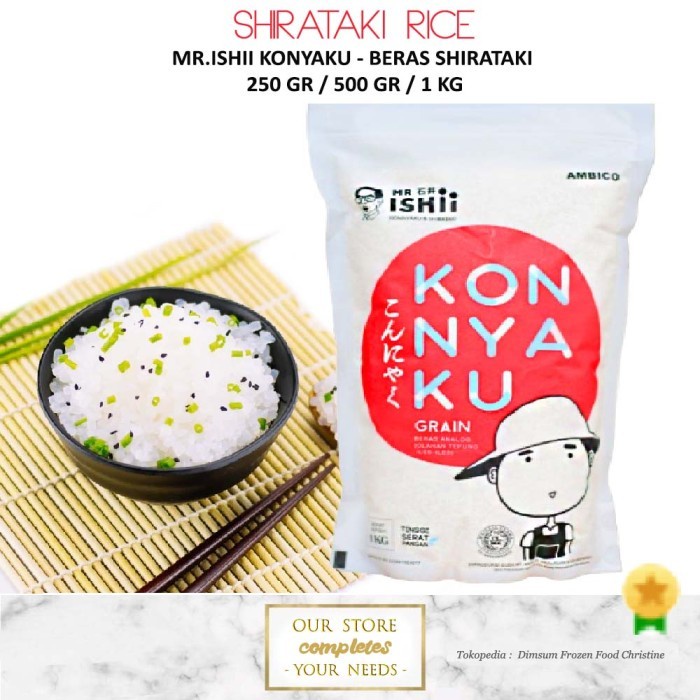 

SHIRATAKI RICE KONJAC KONNYAKU RICE BERAS SHIRATAKI DRY FINE 1 kg