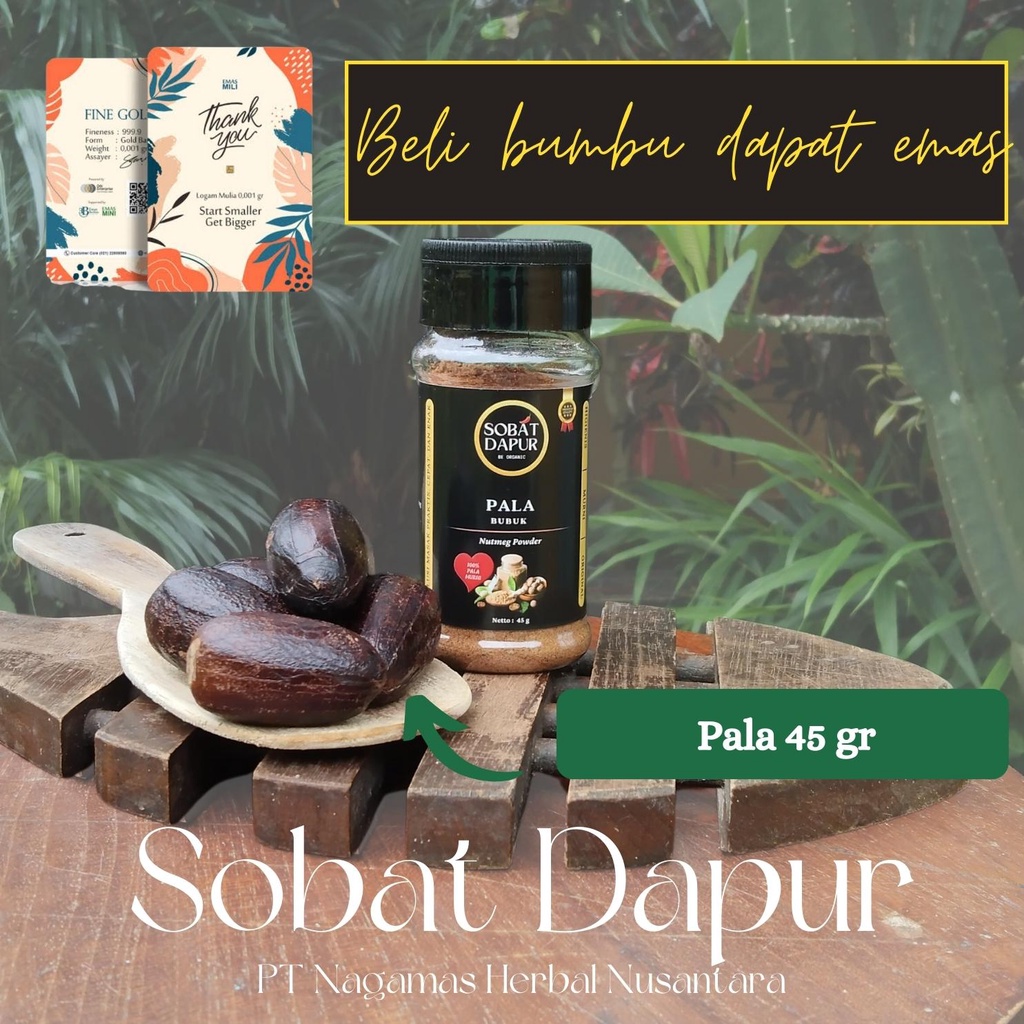 

[GRATIS EMAS] Pala Bubuk 45 gr / Nutmeg Powder / Myristica Fragrans 100% Murni Kualitas Premium Grade A
