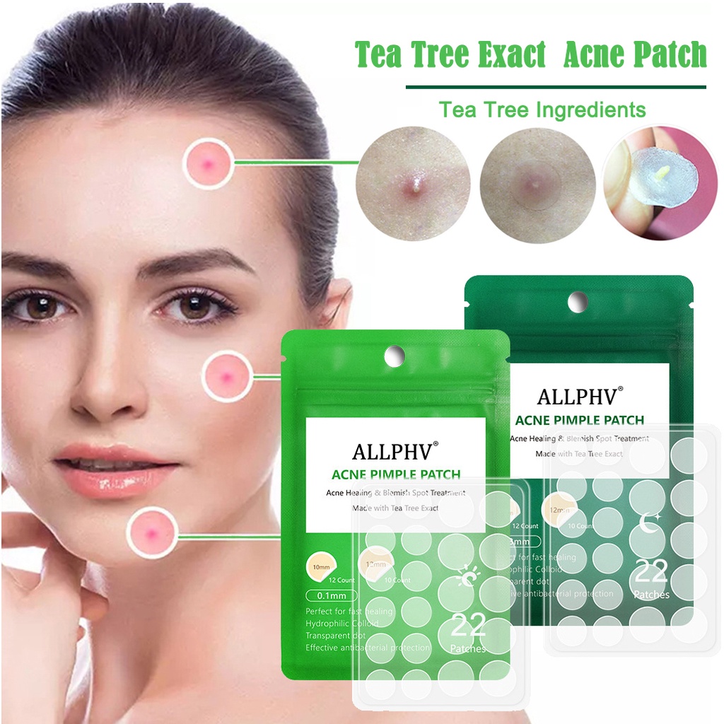 ALLPHV Acne Treatment Patches / Acne Pimple Patch Sticker 22pcs Detachable Penghilang Jerawat Stickers Day &amp; Night