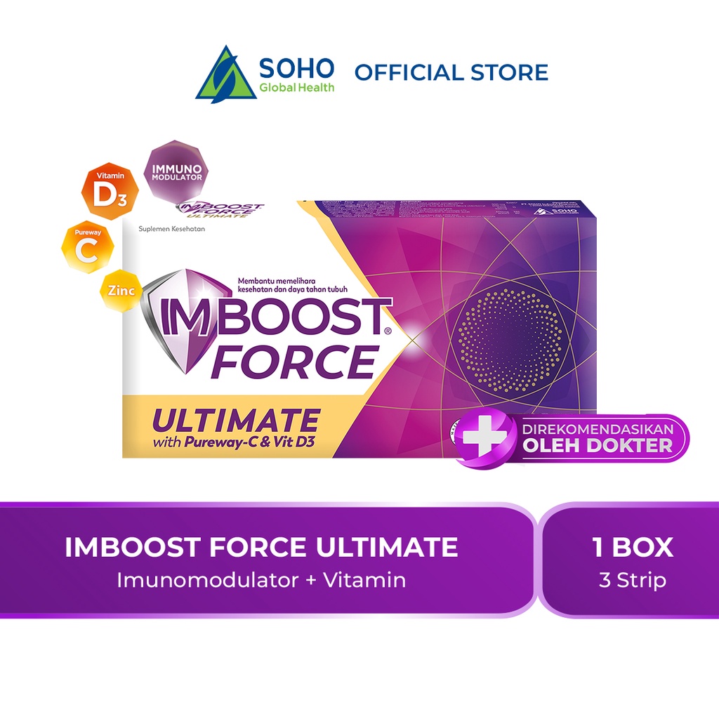 Imboost Force Ultimate Suplemen Daya Tahan Tubuh 3 Strip @10 Kaplet