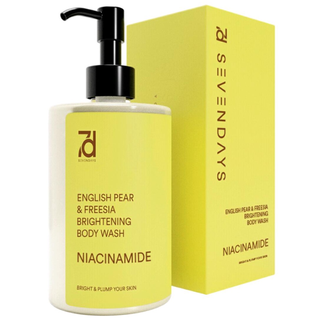 Seven Days English Pear &amp; Freesia NIACINAMIDE Brightening Body Wash (YELLOW) 360ML