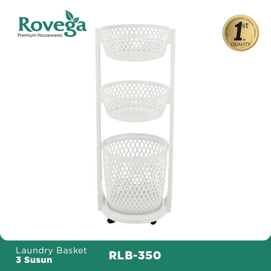 Rovega Rak Keranjang Pakaian Laundry Basket Portable RLB-350 Susun 3