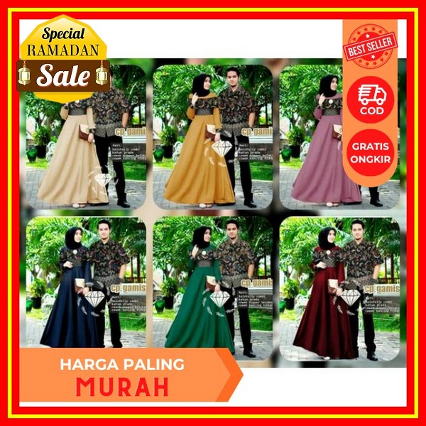 (Bisa Cod) Couple Sarimbit 2023 Nibras Daania Taupe Gray Gamis Koko Keluarga Modern By Nibras Gamis 