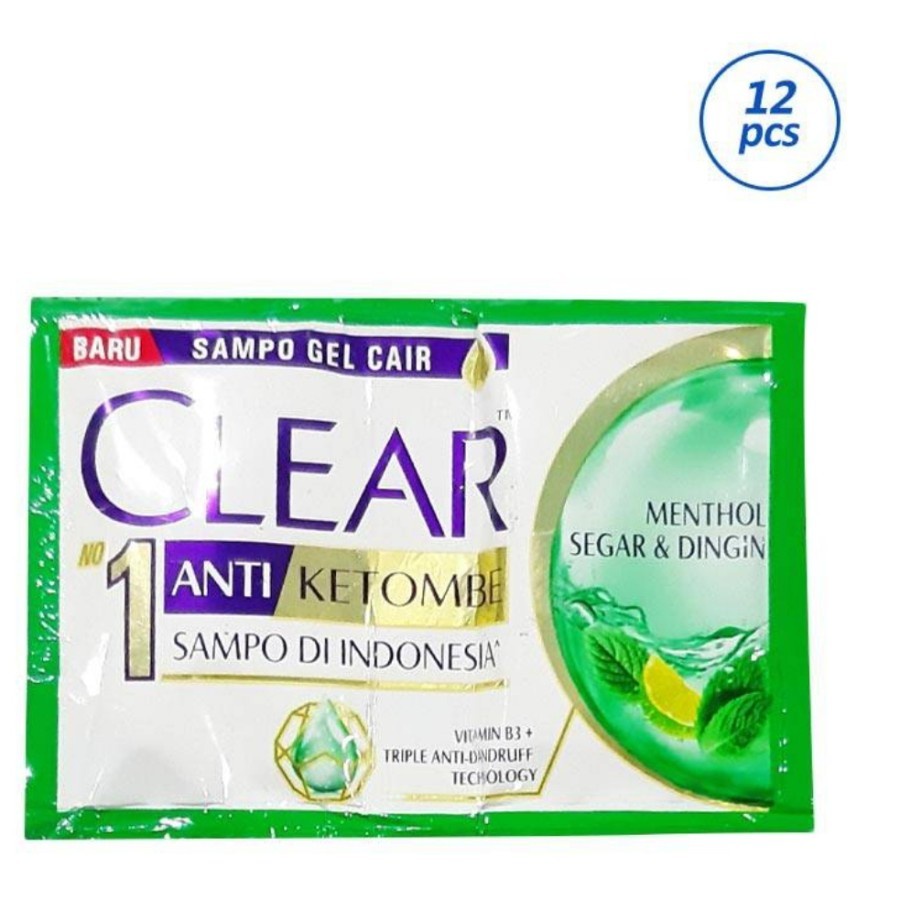 Sampo Clear saset / Clear Man Shampo anti ketombe cool sport menthol 1 renceng isi 24pcs / Shampo Cl