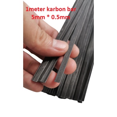 1meter Karbon Fiber Plat lebar 5mm tebal 0.5mm 5x0.5mm carbon Fiber bar for rc airplane pesawat drone