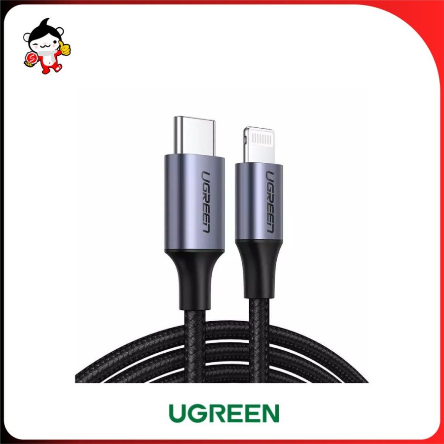 Kabel Usb UGREEN Nylon MFI Type C To Lightning 1M 2M