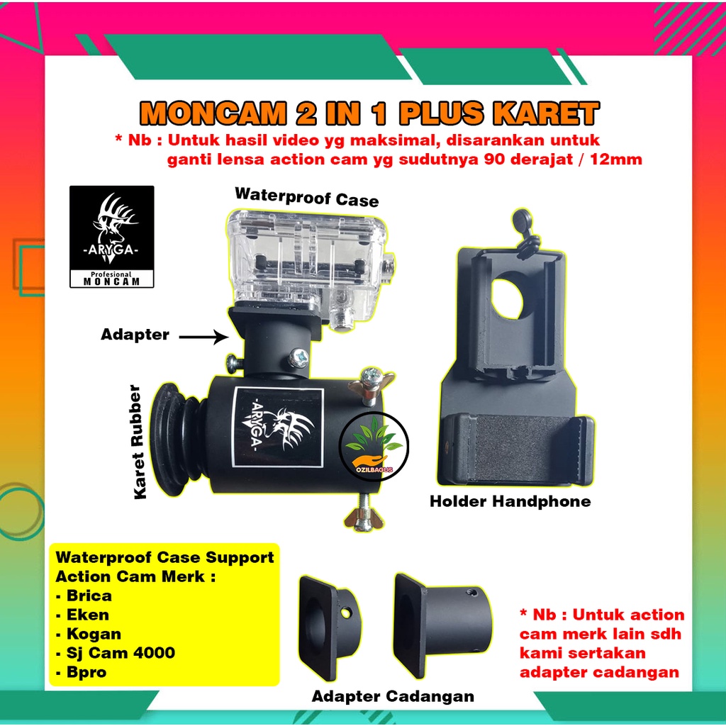 ARYGA MONCAM Angle Sight Mounting Kamera Samping Multifungsi dilengkapi Karet Rubber