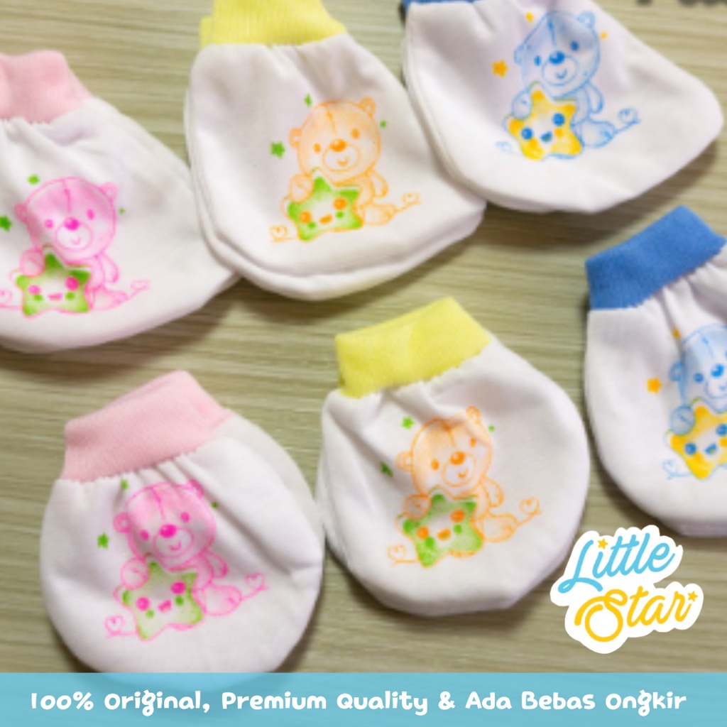 Setelan Sarung Tangan Kaki Bayi Set Motif Karakter Newborn 0 6 Bulan