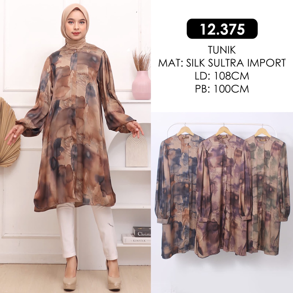 PGMTA - TUNIK YMD 12375 Silk Dior Import Wanita Muslim Fashion Hijab Terlaris