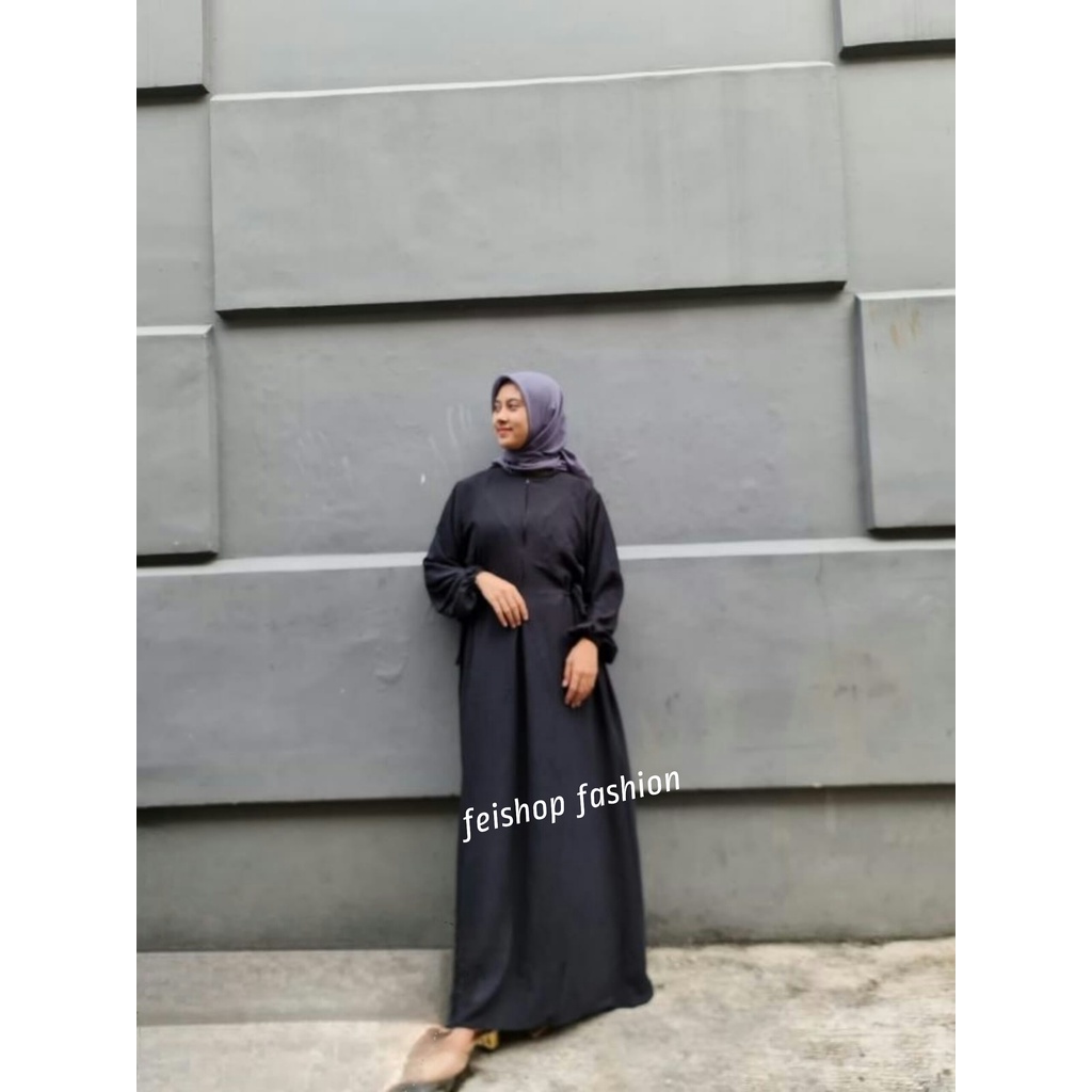 Ayunda Dress Bahan Crinkel Airflow Gamis Polos