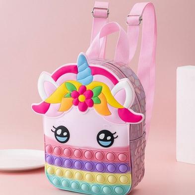 STOK TERBATAS - Tas Ransel Pop It Unicorn Makaron Rainbow Murah Anak Penghilang Stress Pop it