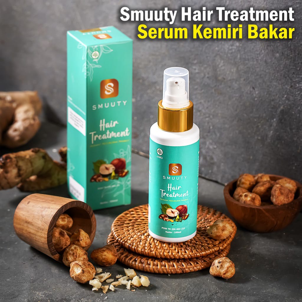 Smuuty Hair Treatment Serum Kemiri Bakar 100% Herbal BPOM | Mengatasi Rambut Rontok Penghilang Uban Perawatan Penyubur Rambut | ORI