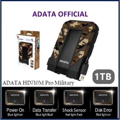 Hardisk Eksternal Military ADATA HD710 Pro 1TB USB 3.1 Antishock dan Waterproof