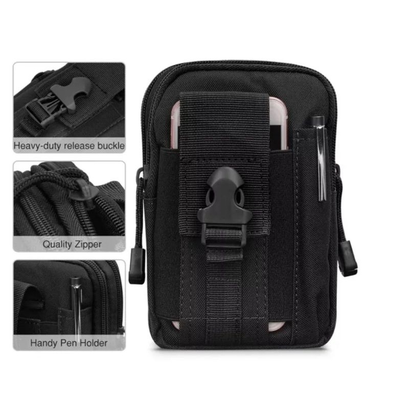 Tas Pinggang Hp Pria Tactical Army Military - Kantong Android Bahan Canvas High Quality