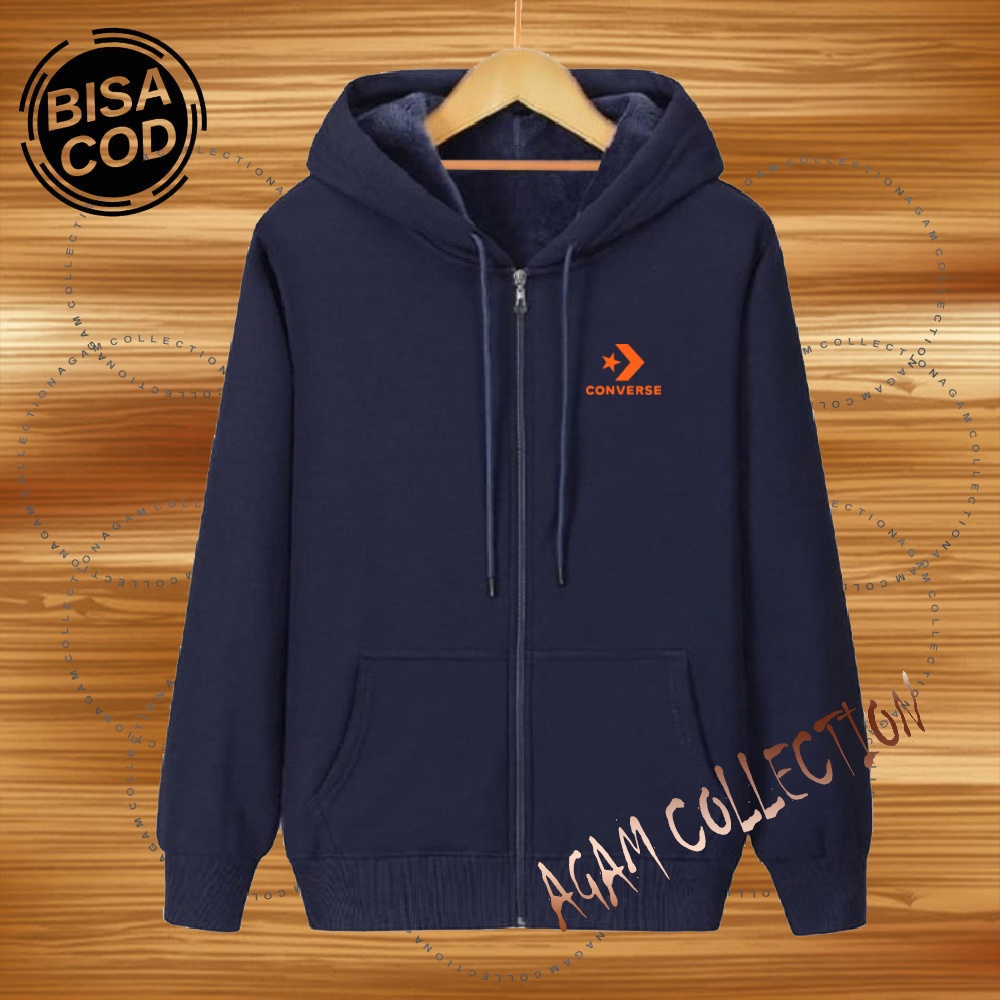 Agam collection Jaket Zipper Distro cvr Text Orange Premium Quality Jaket Hoodie Pria Wanita