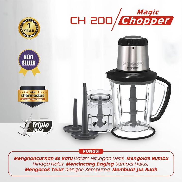 Chopper Blender Mitochiba CH200 kapasitas 2 Liter - Resmi