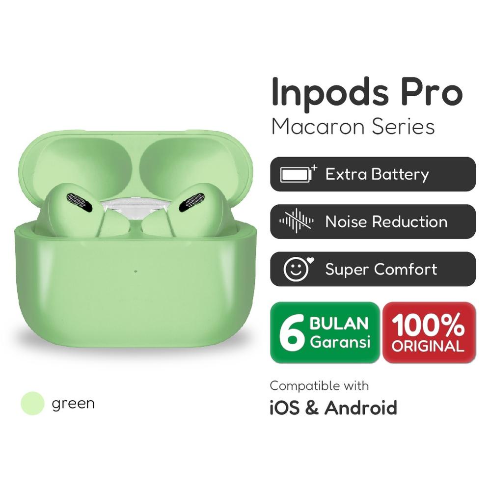 Official Inpods 13/3 Pro Green Headset Bluetooth TWS IOS & Android