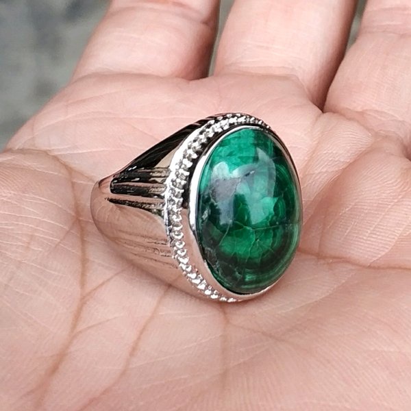 Batu Cincin  BATU AKIK NATURAL MALACHITE GOYANG 3D PGS579