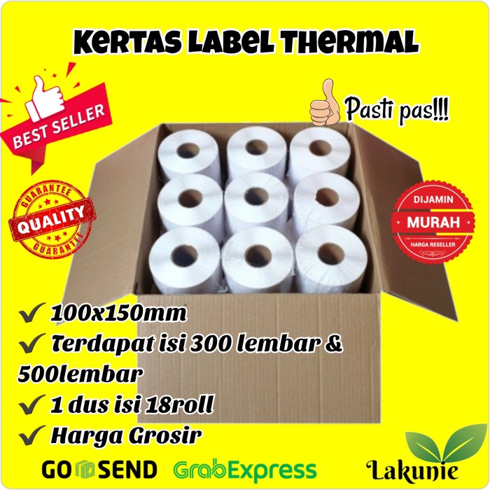 

Terlaris Kertas Stiker Thermal Label Barcode 100X150 Mm! Harga Grosir