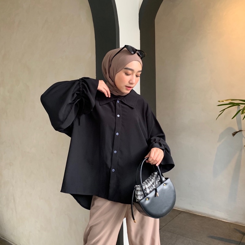 Rachel Blouse /Kemeja Oversize /Kemeja koreanstyle bahan Crincle Airflow