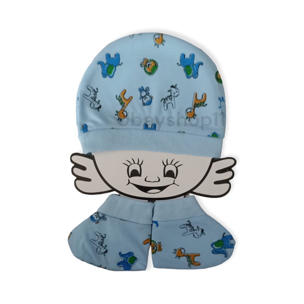 1 Set Topi Bayi Kaos Kaki Bayi Newborn Murah