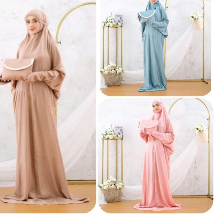 ❋ MUKENA TERUSAN RAYON POLOS BURDAH TRAVELING / BURKAH ♠
