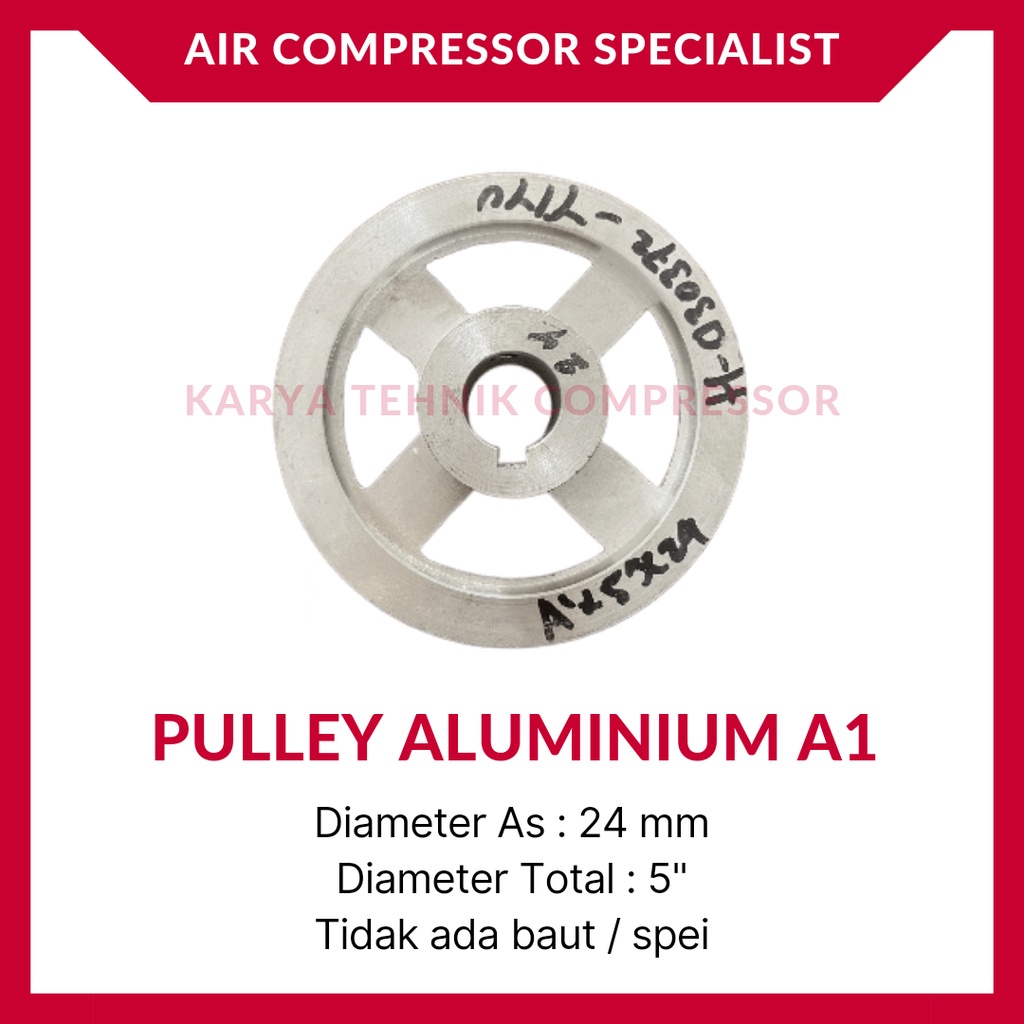 Pulley / Pully / Puli Dinamo Kompresor Udara 5" Diameter 24 mm