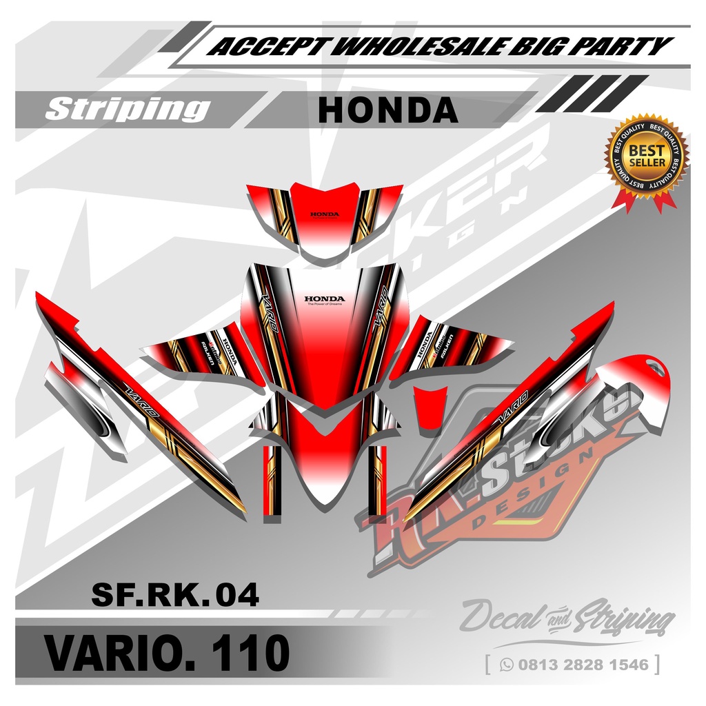 Sticker Decal Vario 110- Sticker Decal Full Body Motor Vario 110 Motif Racing. RK.04