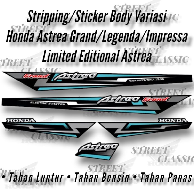 Stripping sticker variasi body astrea grand legenda bulus limited edition