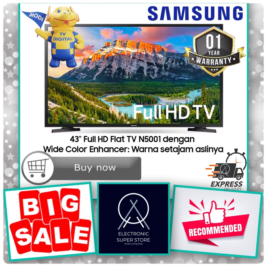 TV LED 43INCH SAMSUNG 43N5001 UA43N5001AKXXD N5001 DIGITAL TV HDMI MOVIE FHD LED TV