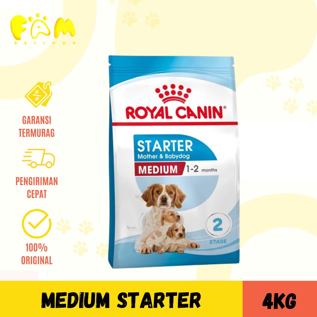 Royal Canin Medium Starter Mother &amp; Baby Dog 4Kg - FREE Bowl Stainless