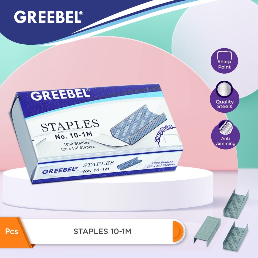 Grebeel Isi Staples / Isi Staples 10-1M / Isi Jepretan / Isi Necis Stapler / Refill Stapler / Isi Hekter